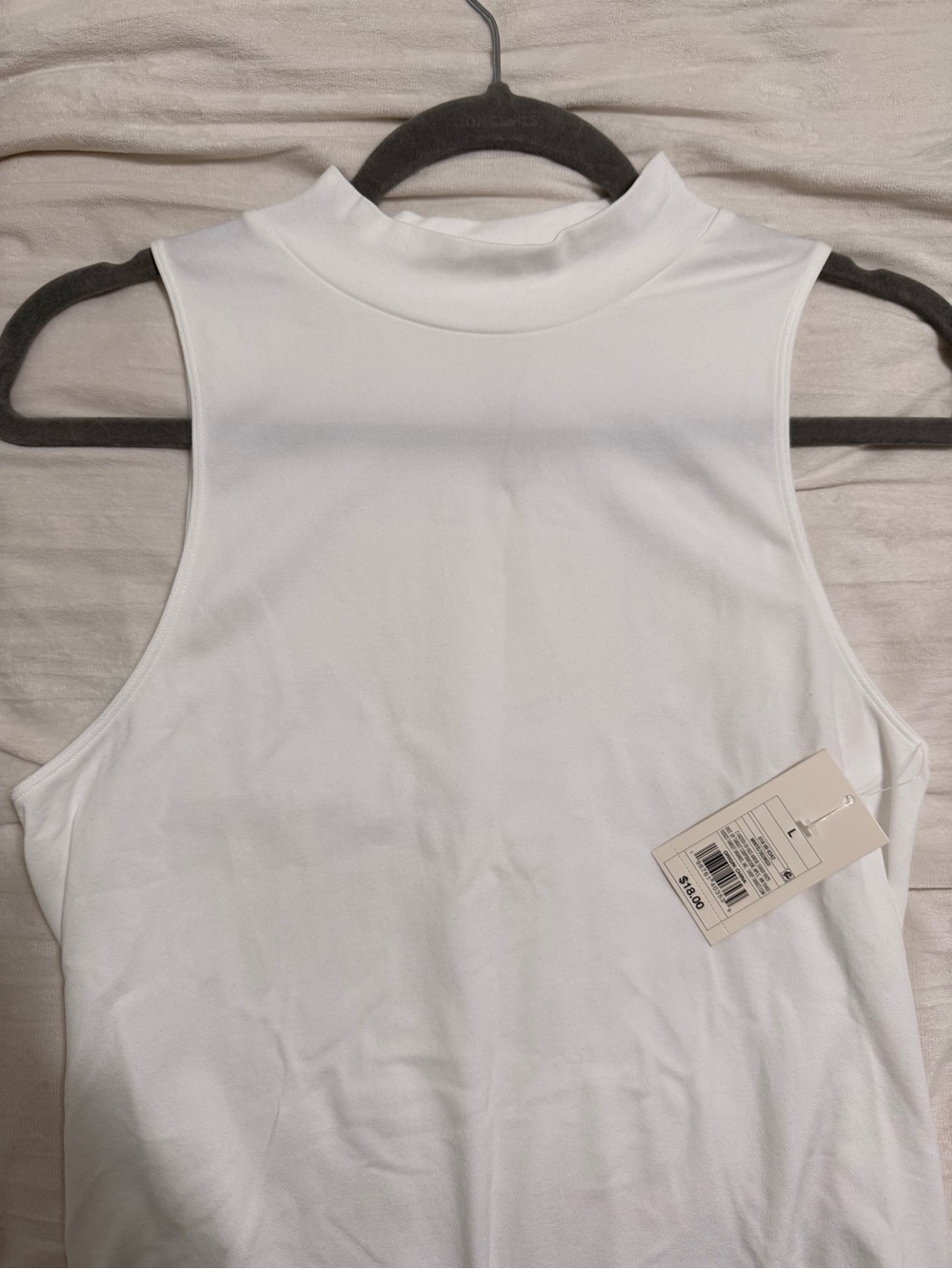 A New Day White Mock Neck Bodysuit Sleeveless Large NWT
